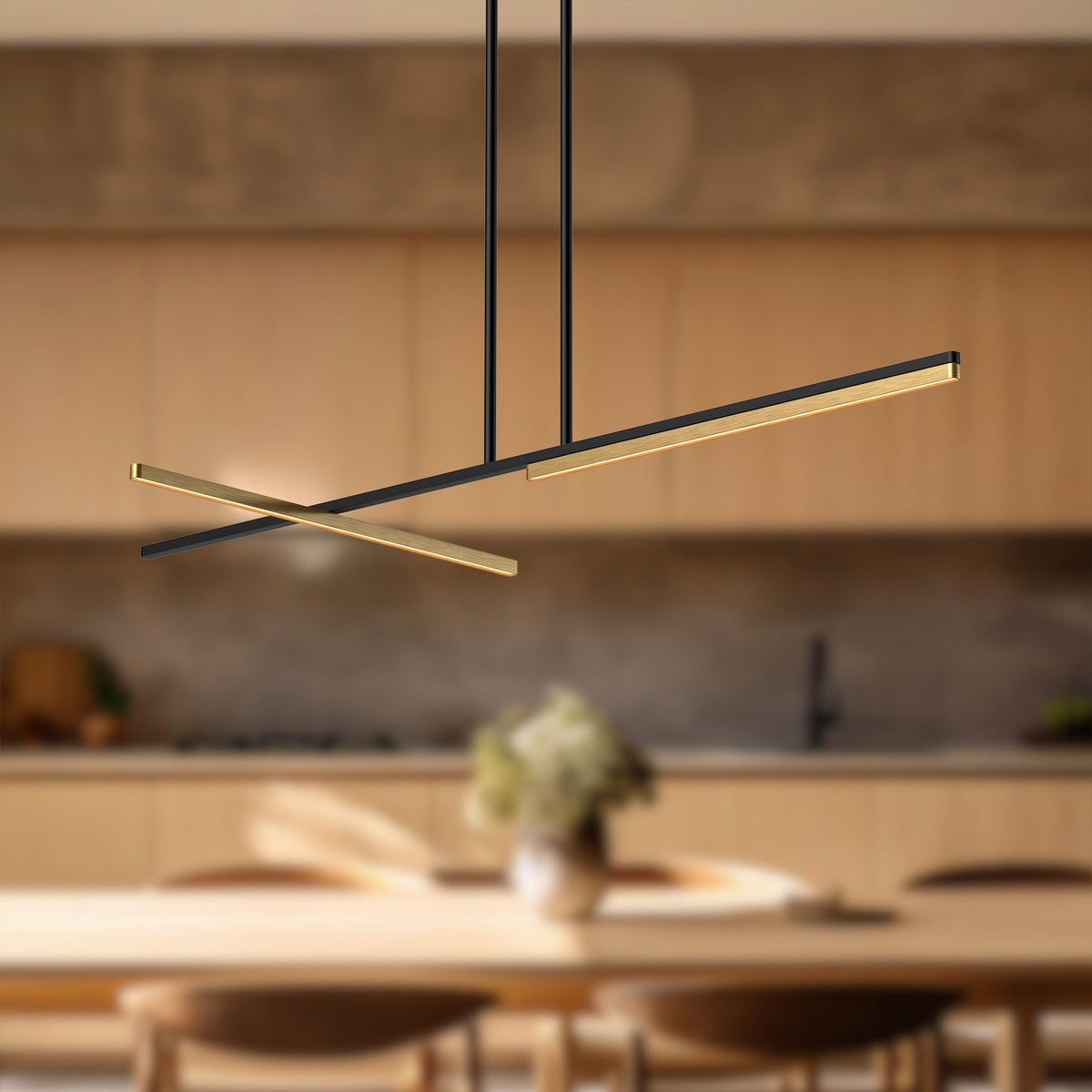 Suspension linéaire Shift Noir / Or, 48 1/8" – vue 2