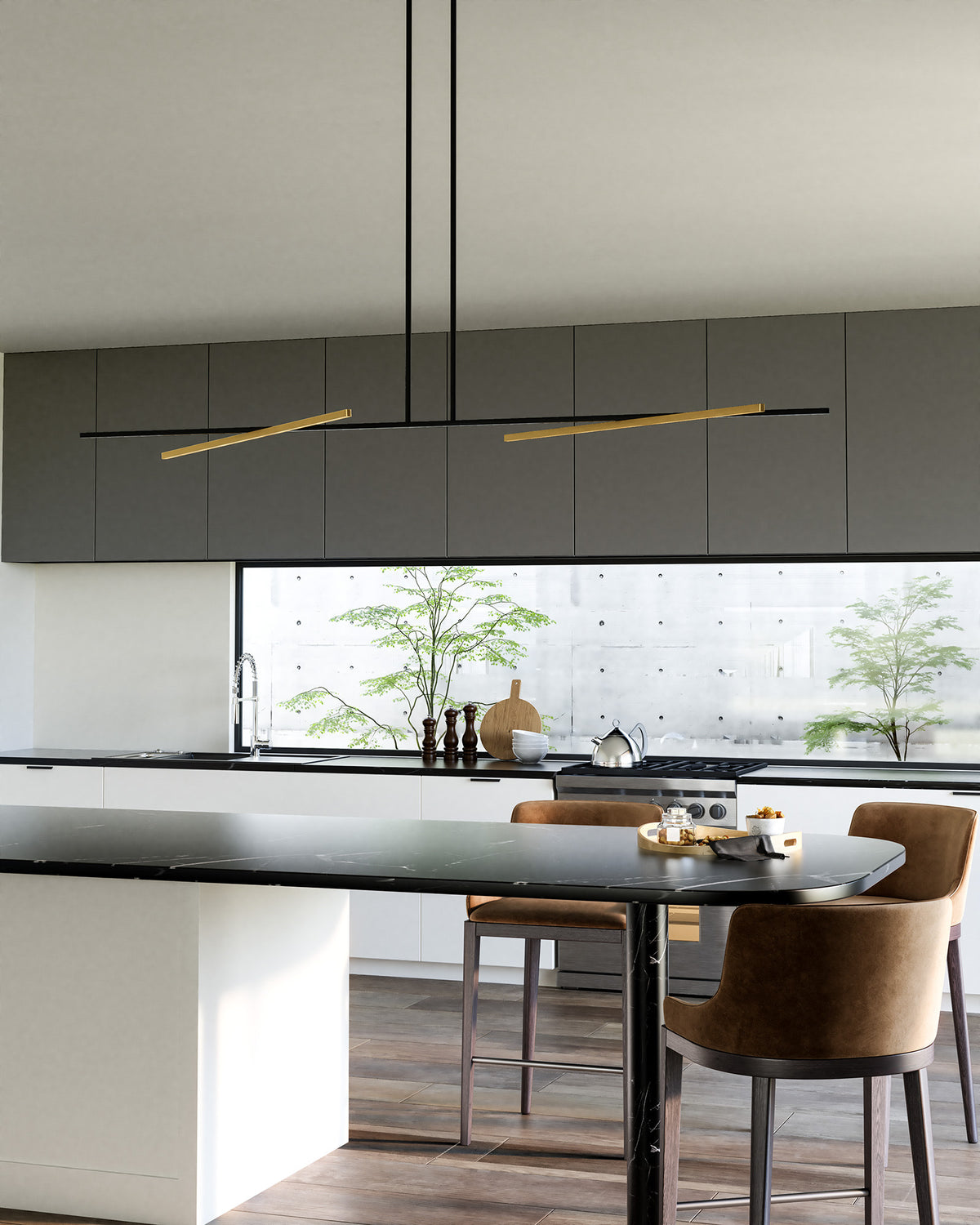Suspension linéaire Shift Noir / Or, 59 7/8" – vue 2