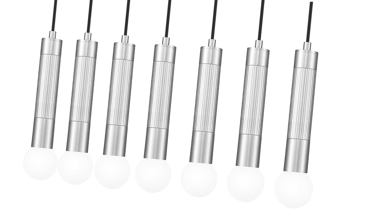 Suspension linéaire Stari Nickel brossé, nombre ampoules 7 – vue 4