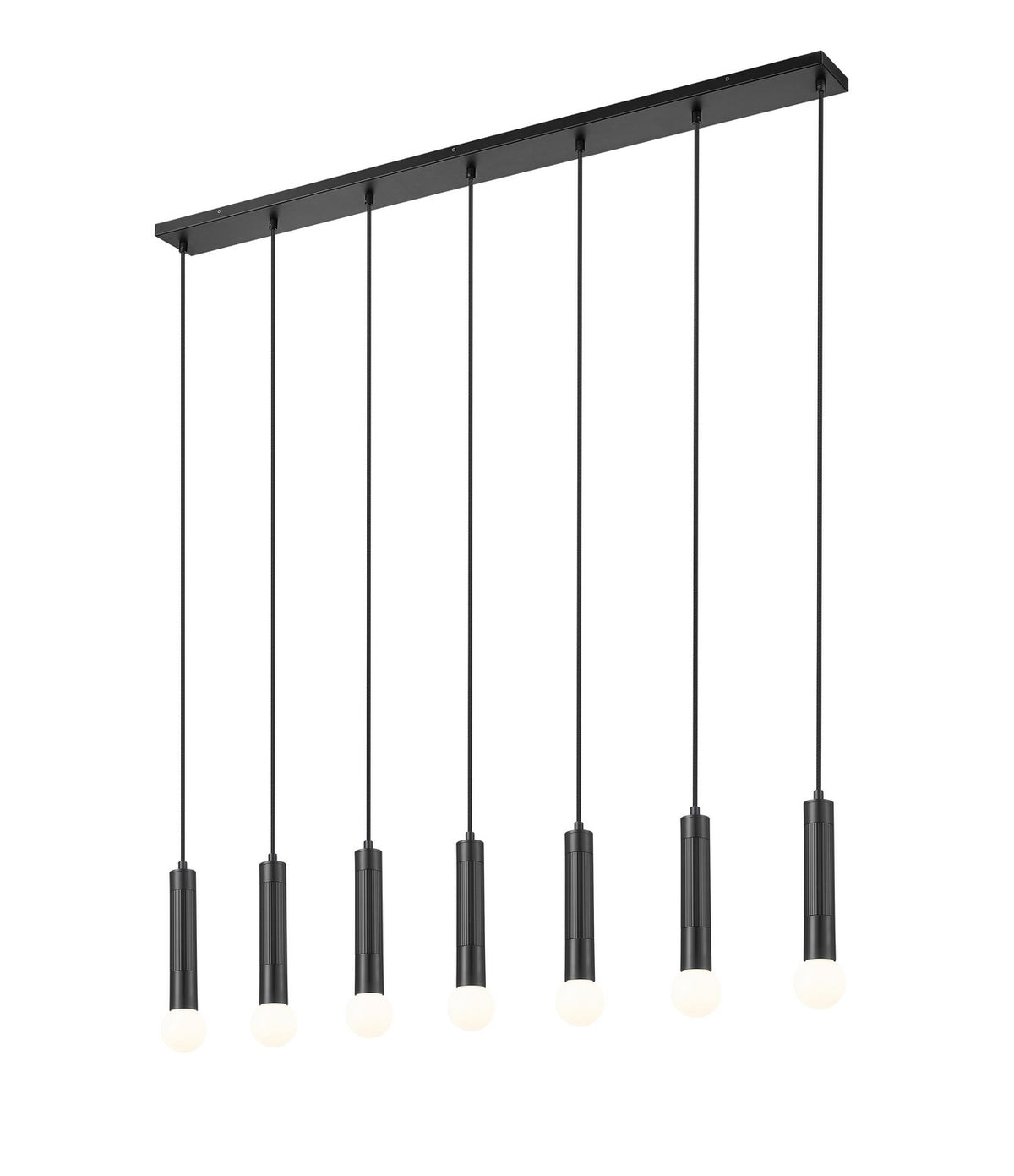 Suspension linéaire Stari Noir mat, nombre ampoules 7 – vue 2