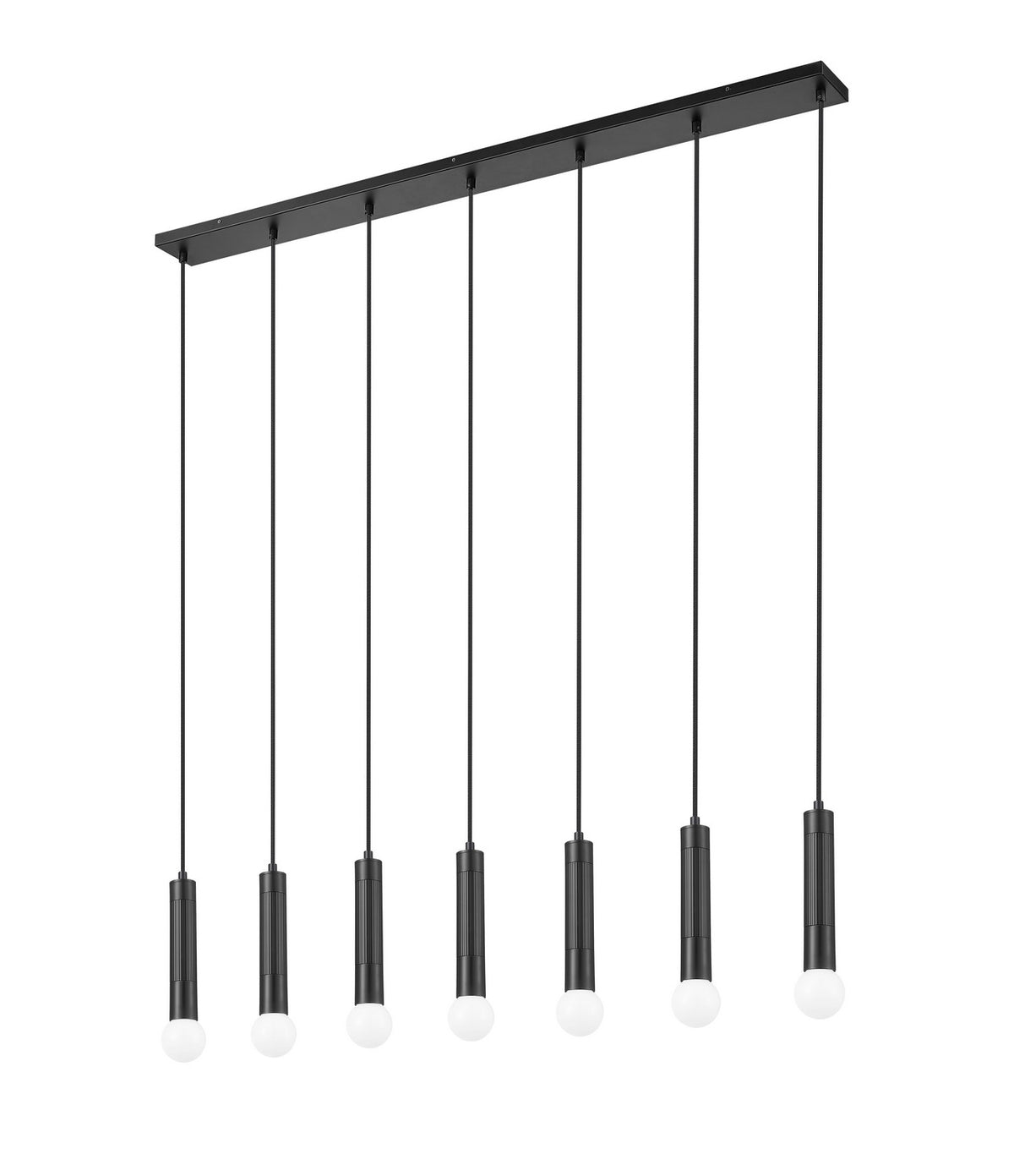 Suspension linéaire Stari Noir mat, nombre ampoules 7 – vue 5