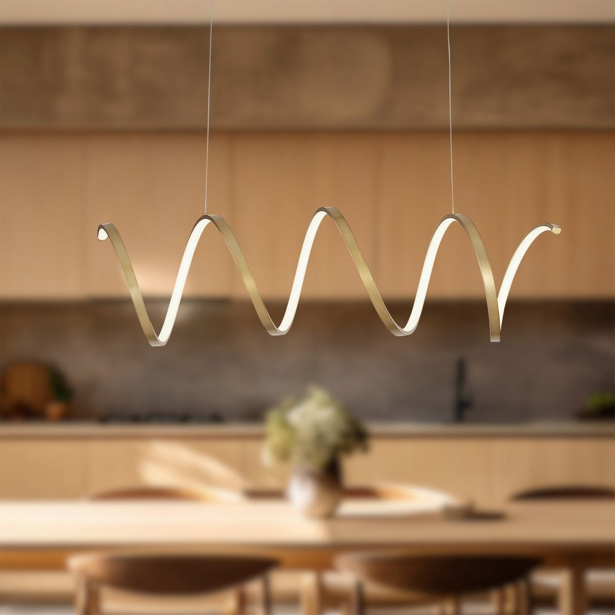 Suspension linéaire Synergy - Laiton antique by Kuzco Lighting | Luminaires & cie