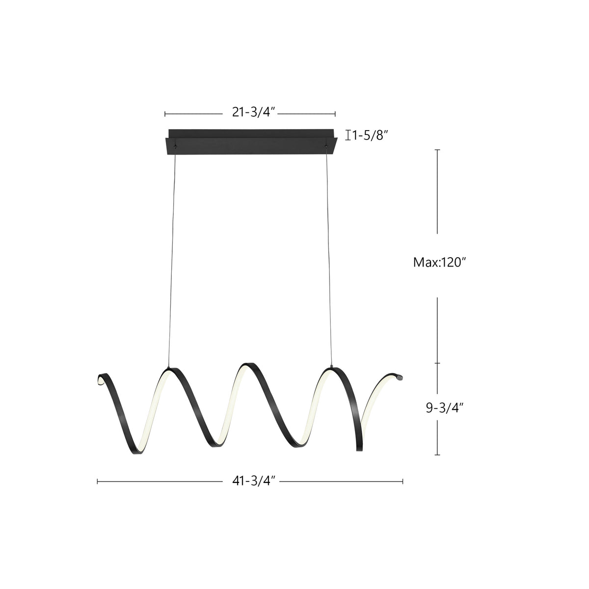 Suspension linéaire Synergy Laiton antique – vue 5