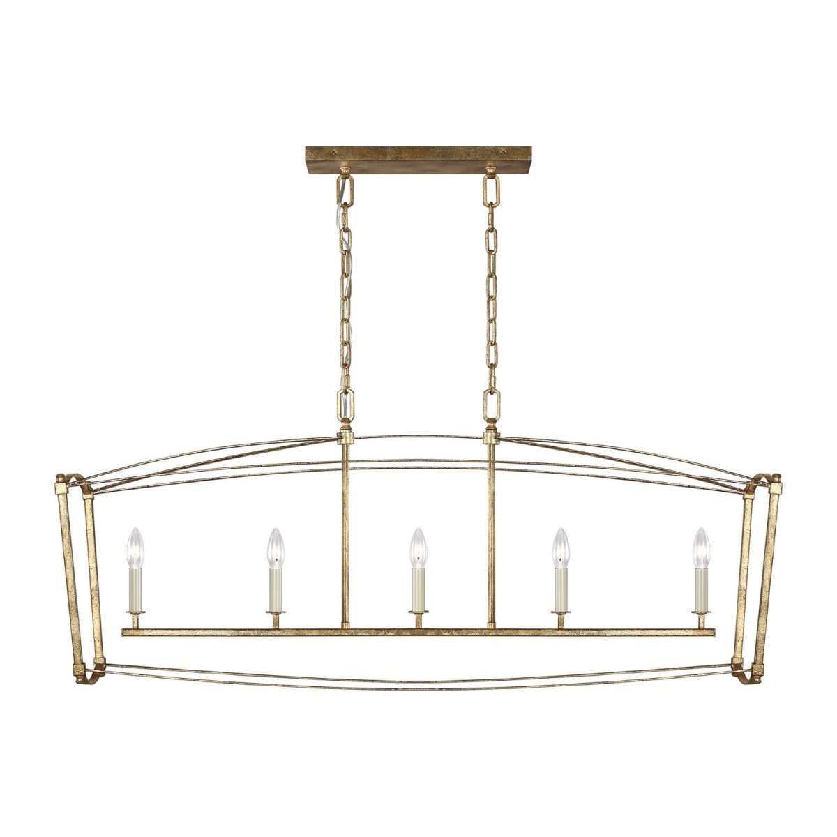 Suspension linéaire Thayer - Doré antique by Visual Comfort Studio | Luminaires & cie