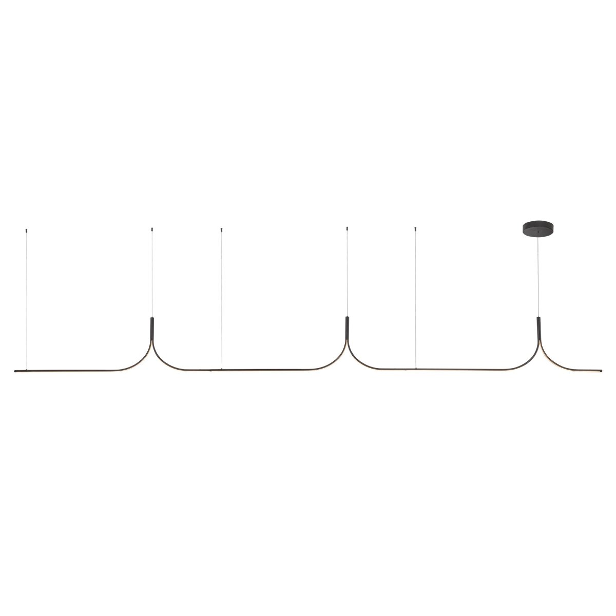 Suspension linéaire Thread - 177 1/4" Driver dans le canopy by Kuzco Lighting | Luminaires & cie