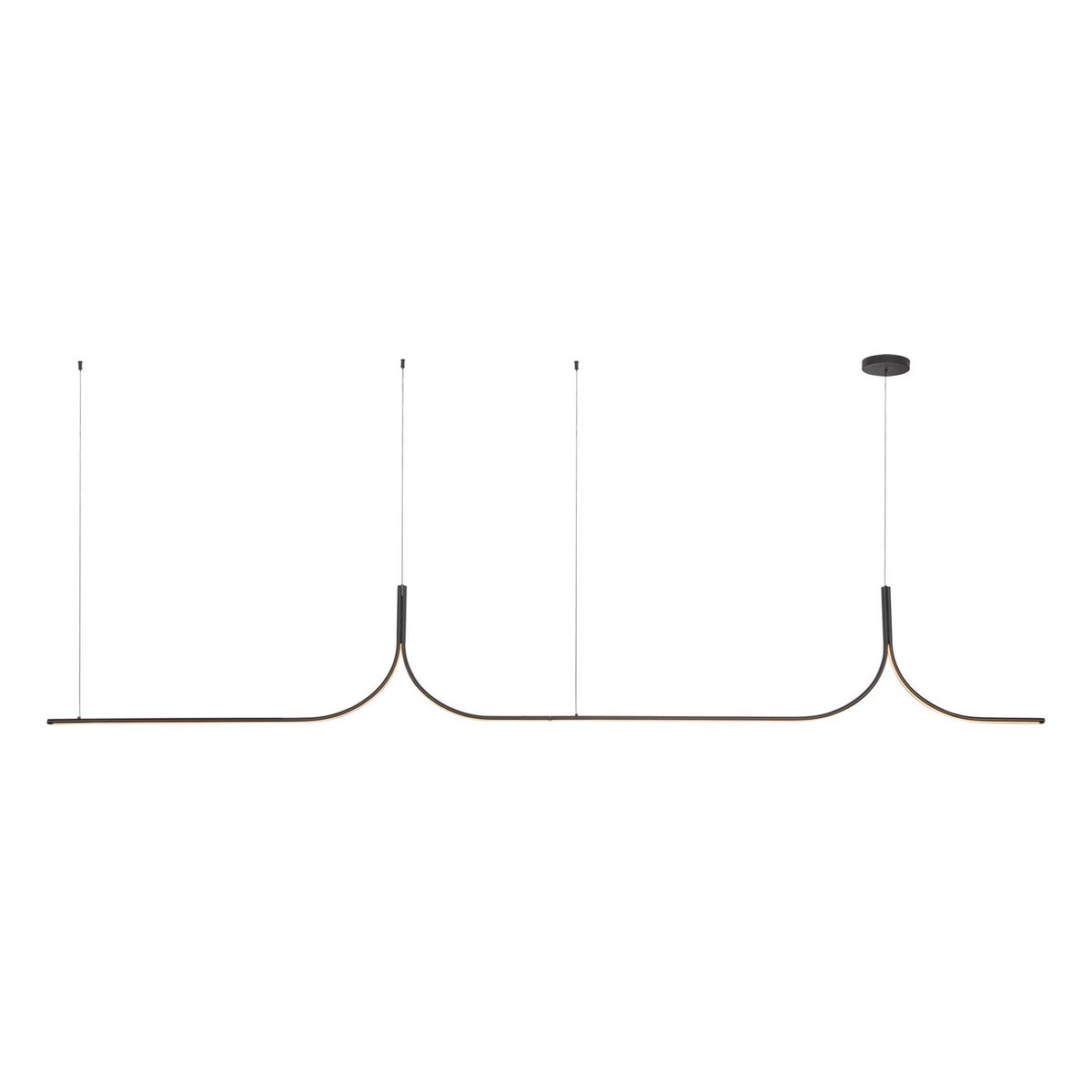 Suspension linéaire Thread Télécommande, Noir, 118 1/8" – Kuzco Lighting