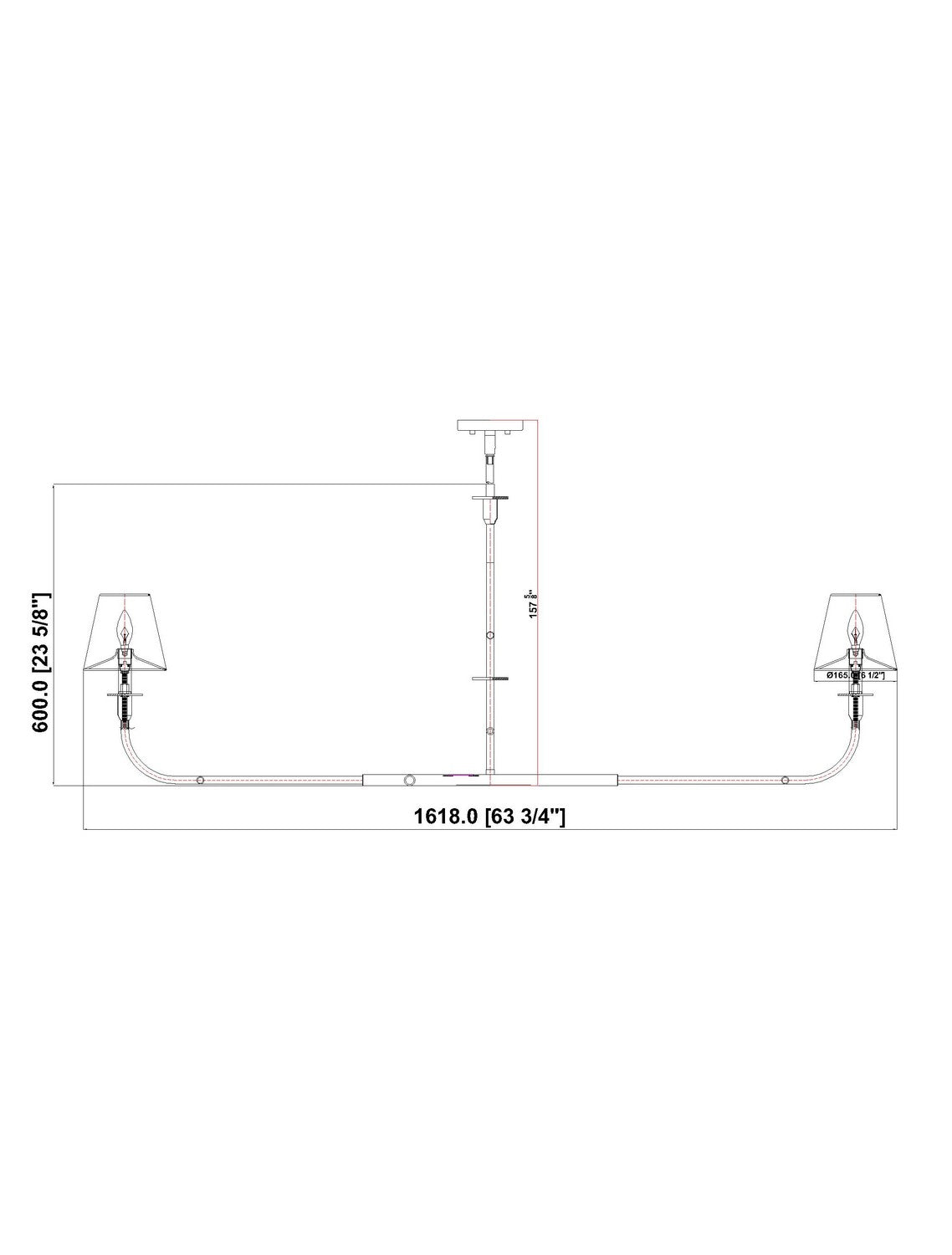 Suspension linéaire Tova Nickel brossé, 63 3/4" – vue 6