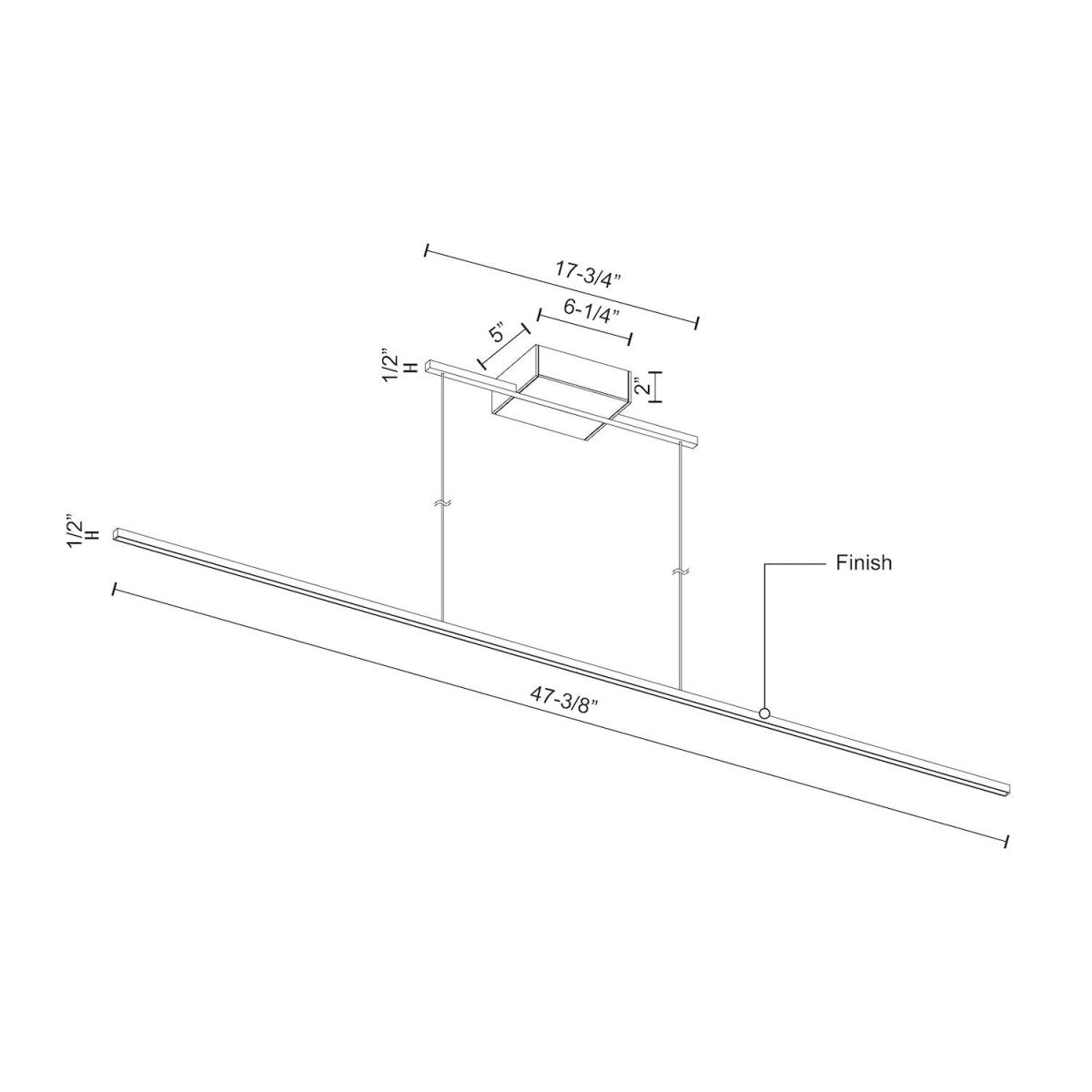 Suspension linéaire Vega Minor - Or brossé 47 3/8" by Kuzco Lighting | Luminaires & cie