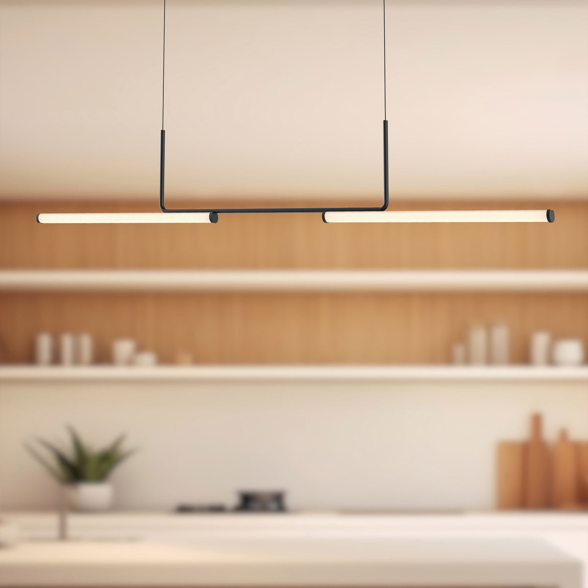 Suspension linéaire Vesper Noir, 73" – vue 2