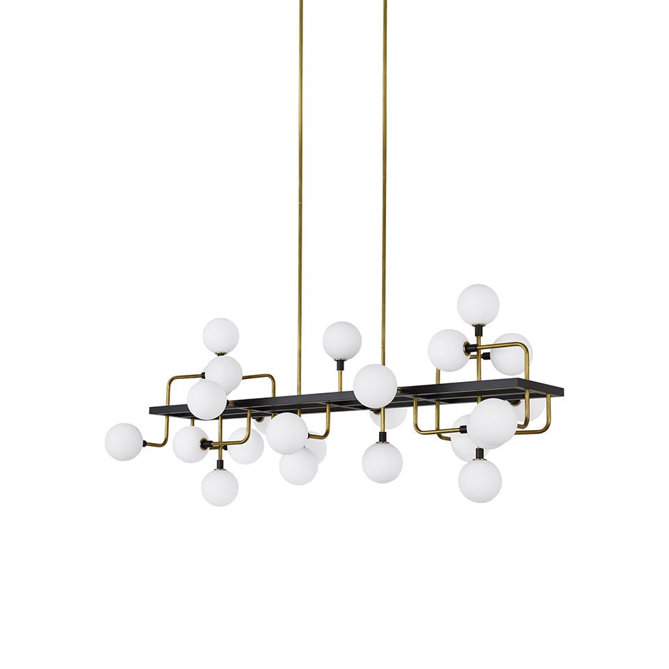 Suspension linéaire Viaggio - Opale/laiton Non by Tech Lighting | Luminaires & cie