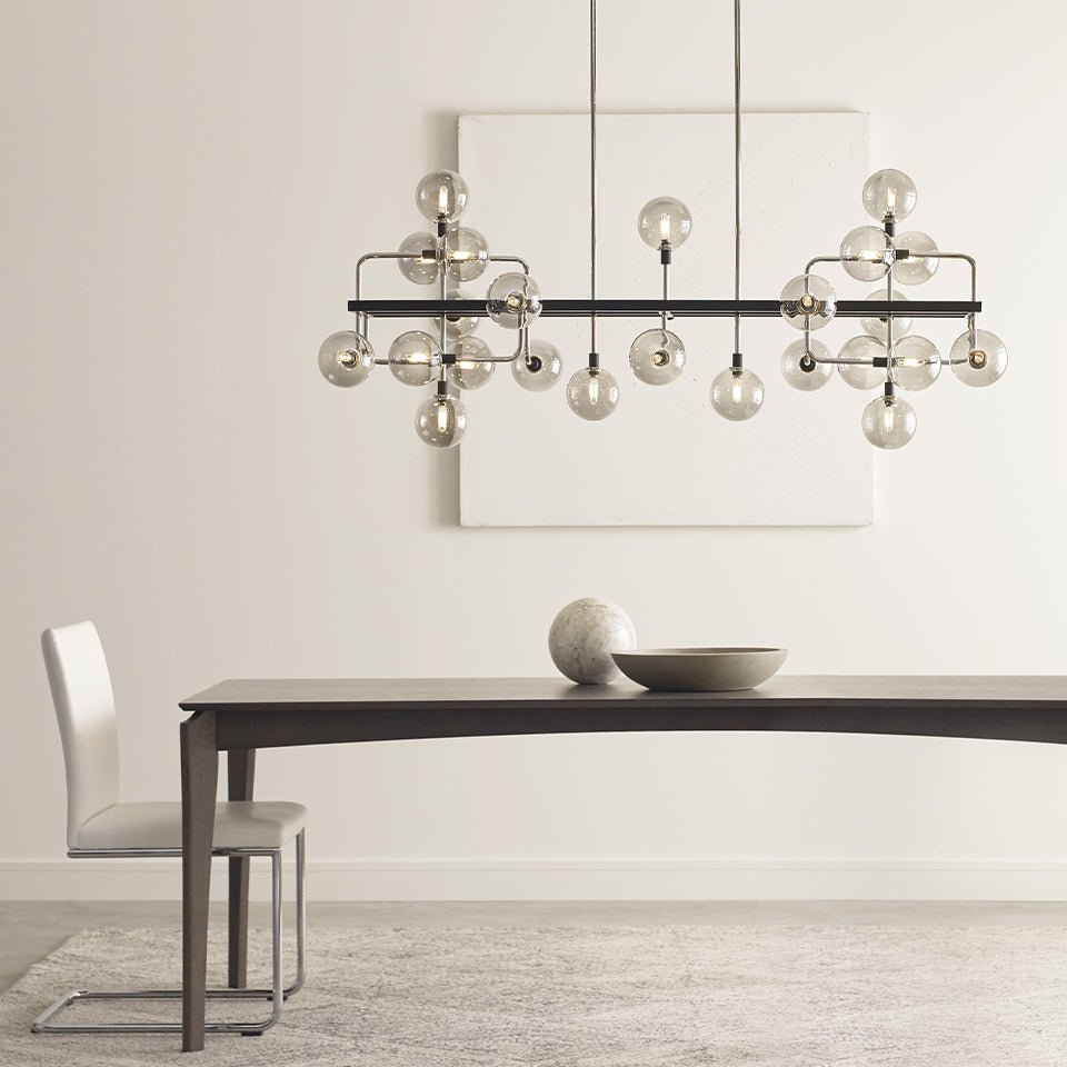 Suspension linéaire Viaggio - Fumée/Nickel poli Oui by Tech Lighting | Luminaires & cie