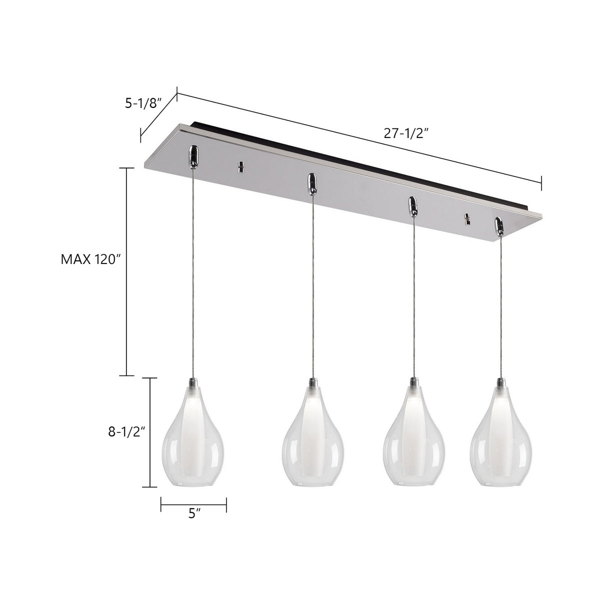 Suspension linéaire Victoria 8 1/2", 24 1/2" – vue 2