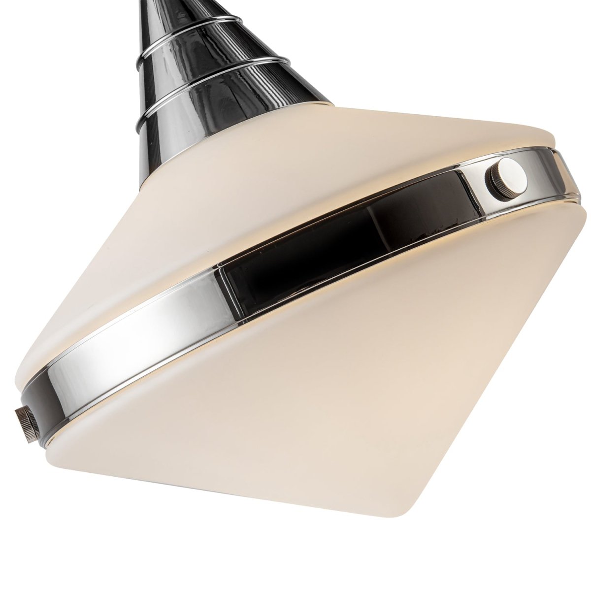 Suspension linéaire Willard - Nickel / Opale Polie Verre mate by Alora Lighting | Luminaires & cie