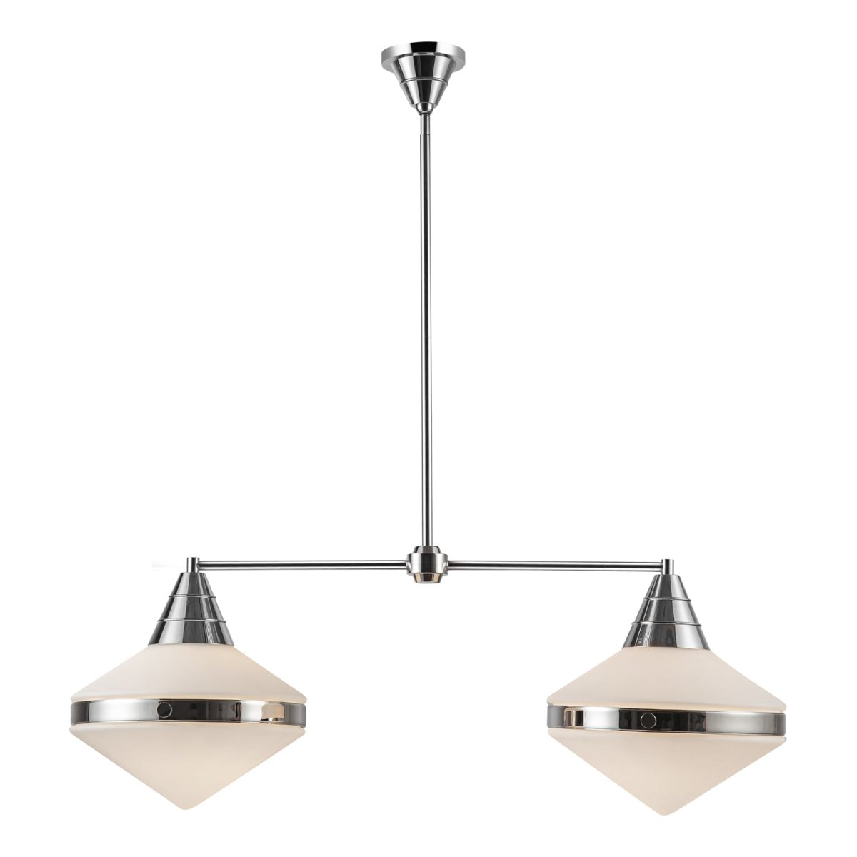Suspension linéaire Willard - Nickel / Opale Polie Verre mate by Alora Lighting | Luminaires & cie