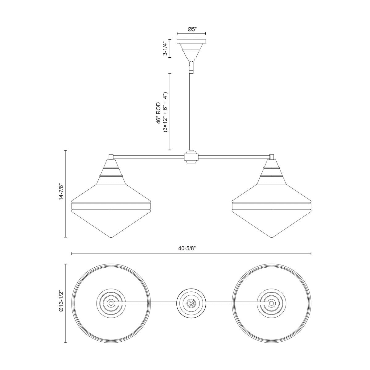 Suspension linéaire Willard - Nickel / Opale Polie Verre mate by Alora Lighting | Luminaires & cie