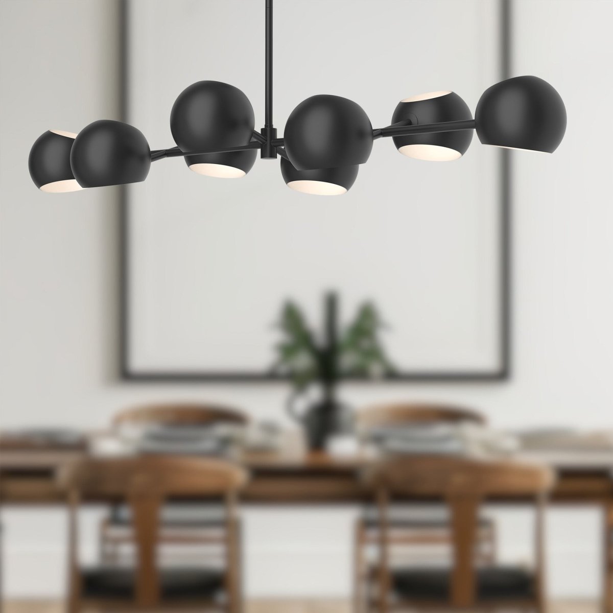 Suspension linéaire Willow - Noir mat by Alora Lighting | Luminaires & cie