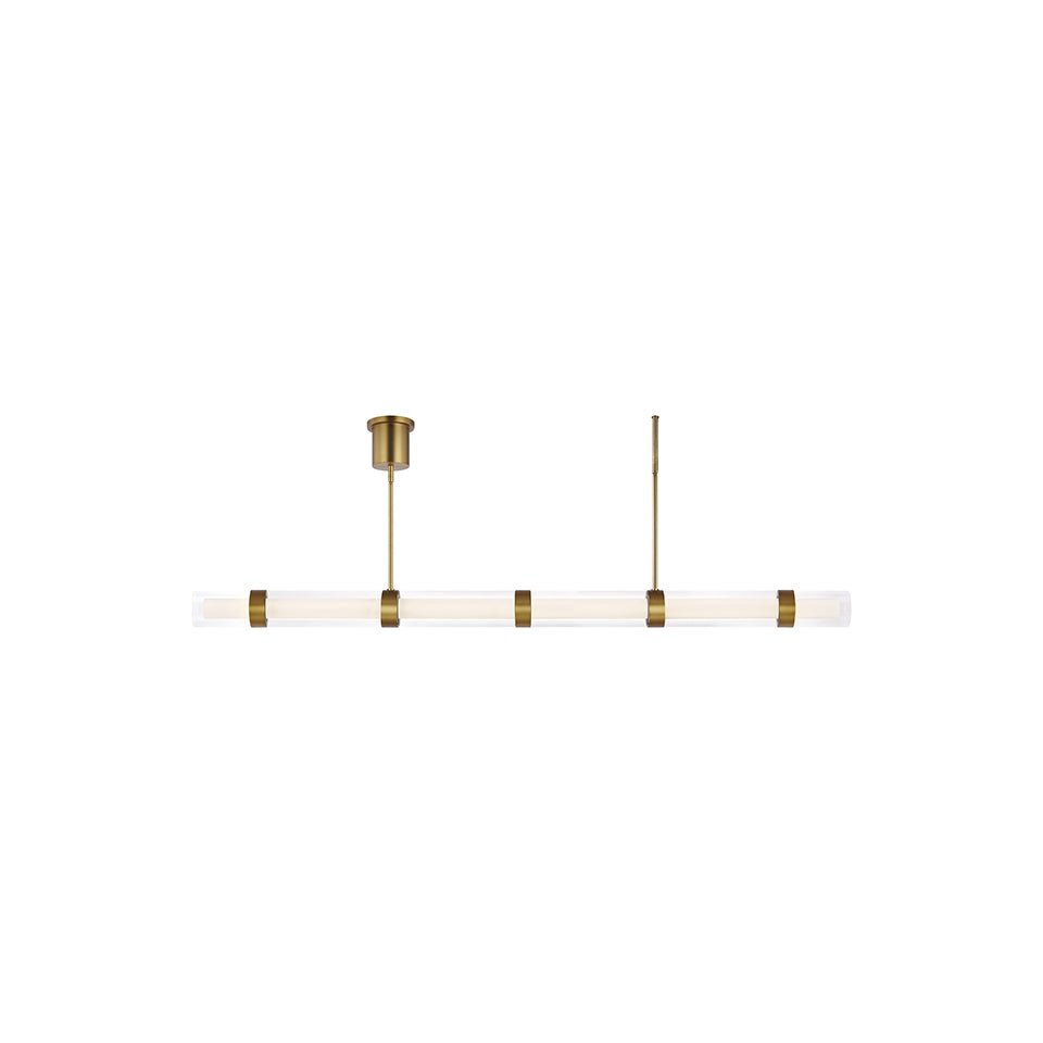 Suspension linéaire Wit - Laiton vieilli 5 vitres by Tech Lighting | Luminaires & cie
