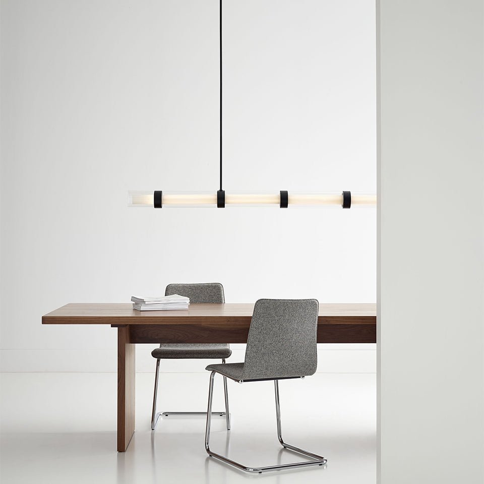 Suspension linéaire Wit - Laiton vieilli 7 vitres by Tech Lighting | Luminaires & cie