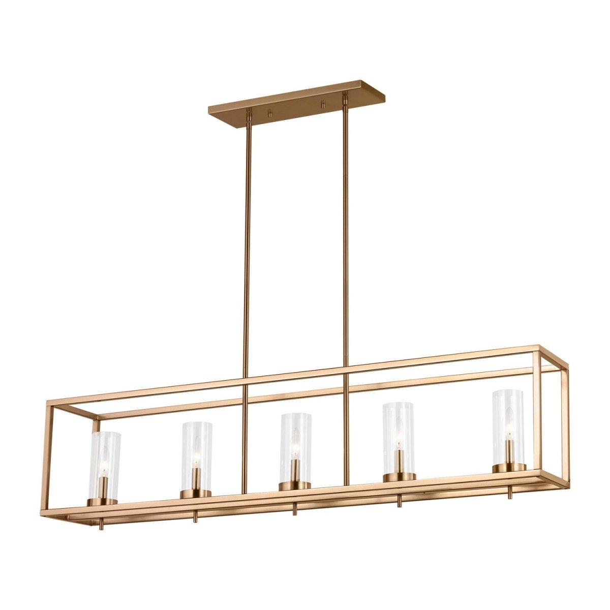 Suspension linéaire Zire - Laiton satiné by Visual Comfort Studio | Luminaires & cie