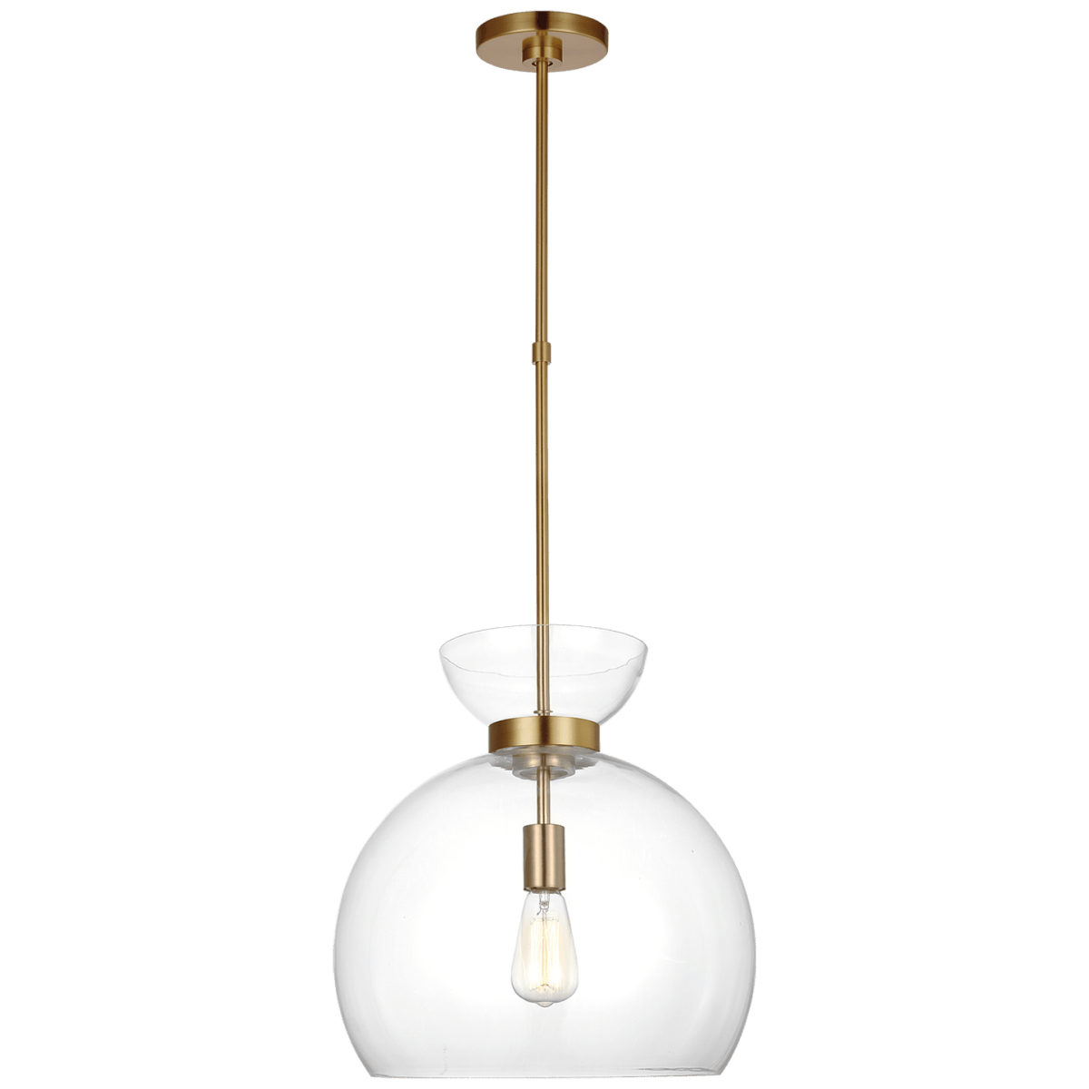 Suspension Londyn - Laiton brûlé avec du verre transparent 16" by Visual Comfort Studio | Luminaires & cie