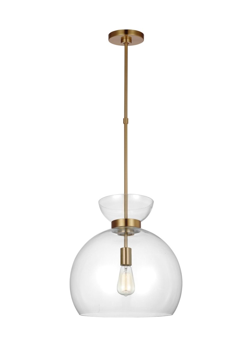 Suspension Londyn - Laiton brûlé avec du verre transparent 16" by Visual Comfort Studio | Luminaires & cie