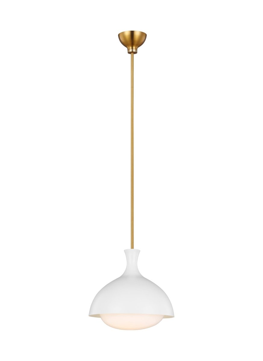 Suspension Lucerne - Matte blanc et laiton brûlé 11 1/2" by Visual Comfort Studio | Luminaires & cie