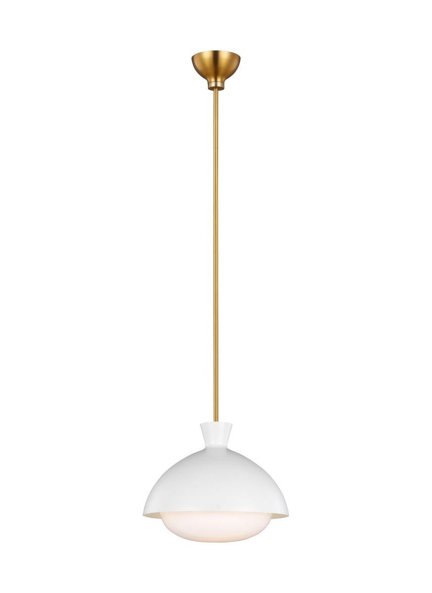 Suspension Lucerne - Matte blanc et laiton brûlé 15 3/8" by Visual Comfort Studio | Luminaires & cie