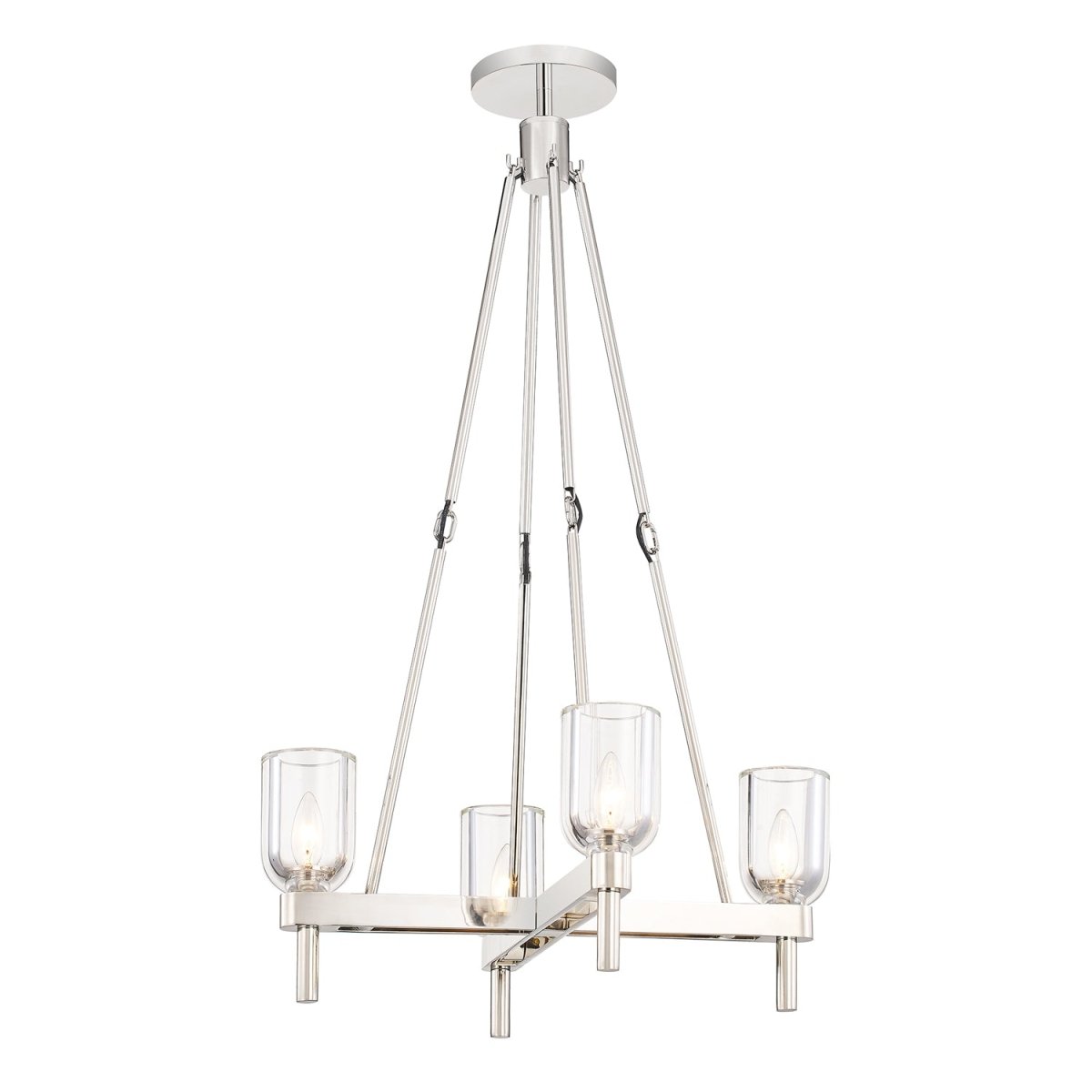 Suspension Lucian - Cristal clair / nickel poli by Alora Lighting | Luminaires & cie