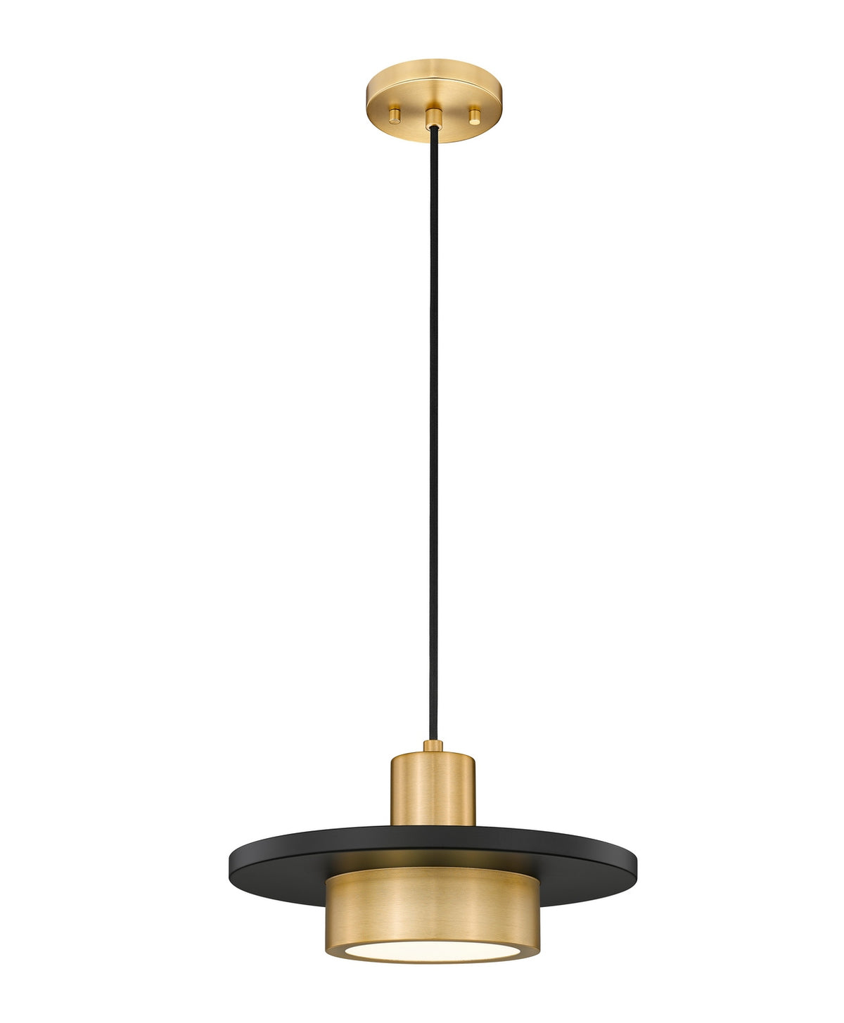 Suspension Ludo Noir mat + Or moderne, 12" – Z-Lite