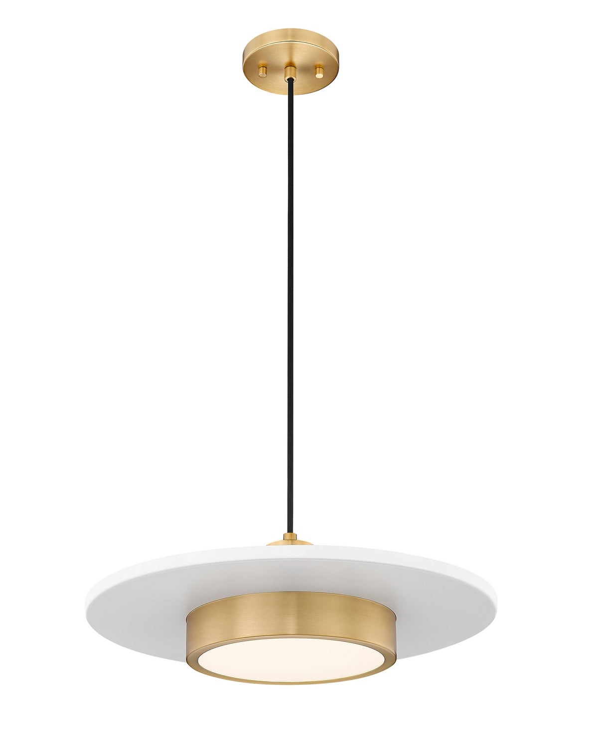 Suspension Ludo Blanc mat + Or moderne, 20" – vue 3