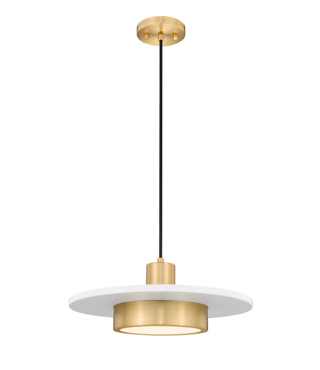 Suspension Ludo - Blanc mat + Or moderne 16" by Z-Lite | Luminaires & cie