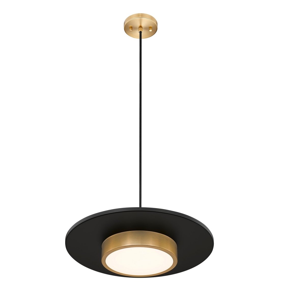 Suspension Ludo - Blanc mat + Or moderne 20" by Z-Lite | Luminaires & cie