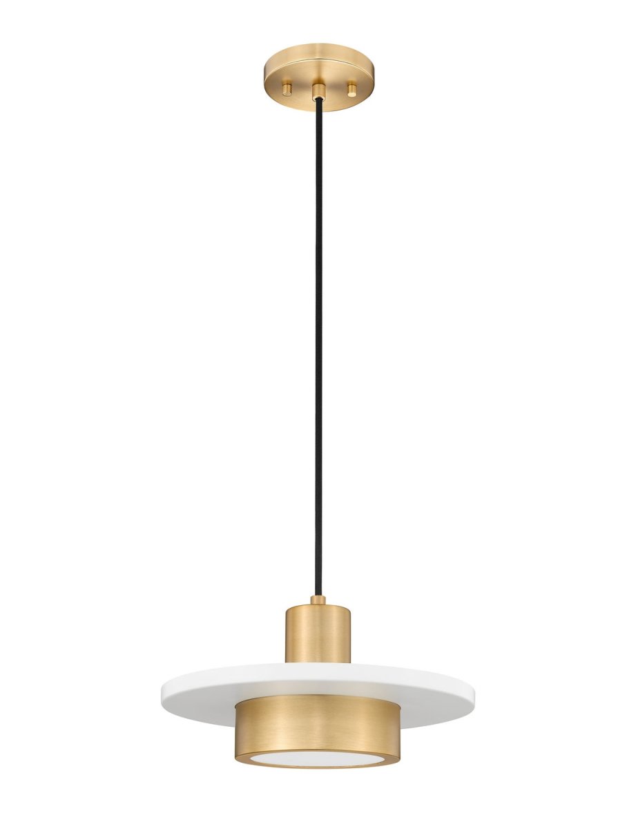 Suspension Ludo - Blanc mat + Or moderne 20" by Z-Lite | Luminaires & cie