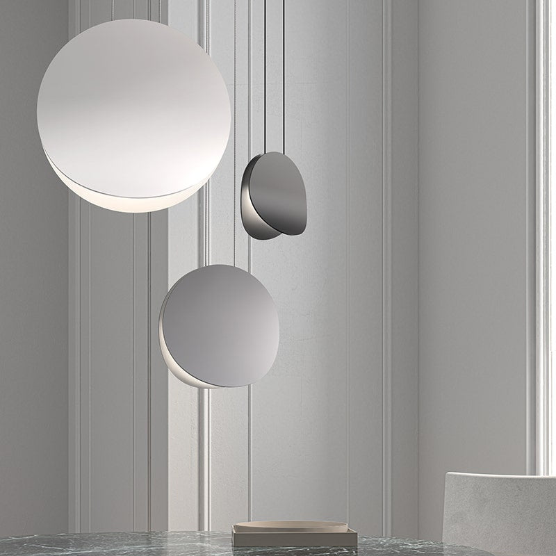 Suspension Malibu Discs - Blanc satiné 7.5" by Sonneman | Luminaires & cie