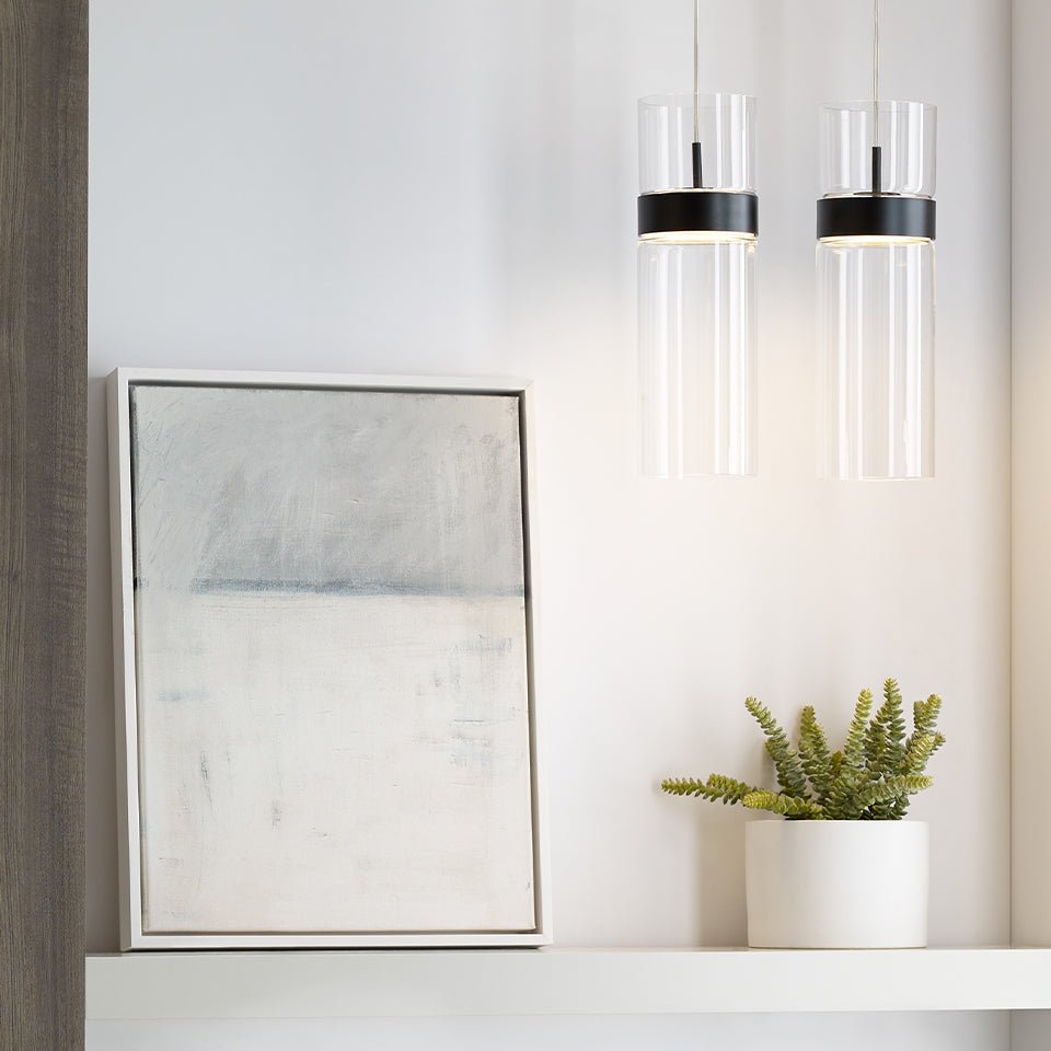 Suspension Manette Grande - Noir/Noir Verre clair by Tech Lighting | Luminaires & cie