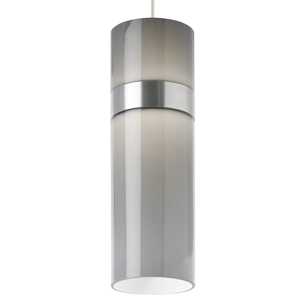 Suspension Manette Grande - Nickel satiné/Nickel satiné Verre clair by Tech Lighting | Luminaires & cie