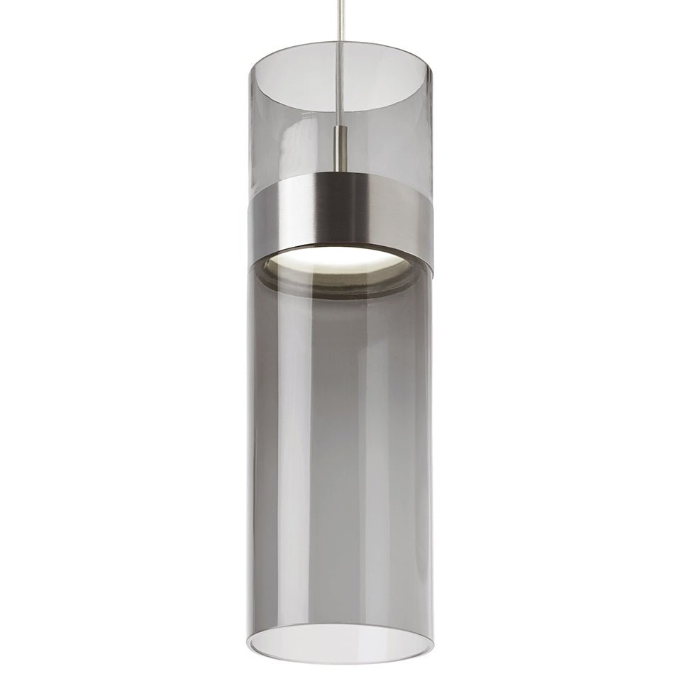 Suspension Manette Grande - Nickel satiné/Nickel satiné Verre fumé transparent by Tech Lighting | Luminaires & cie