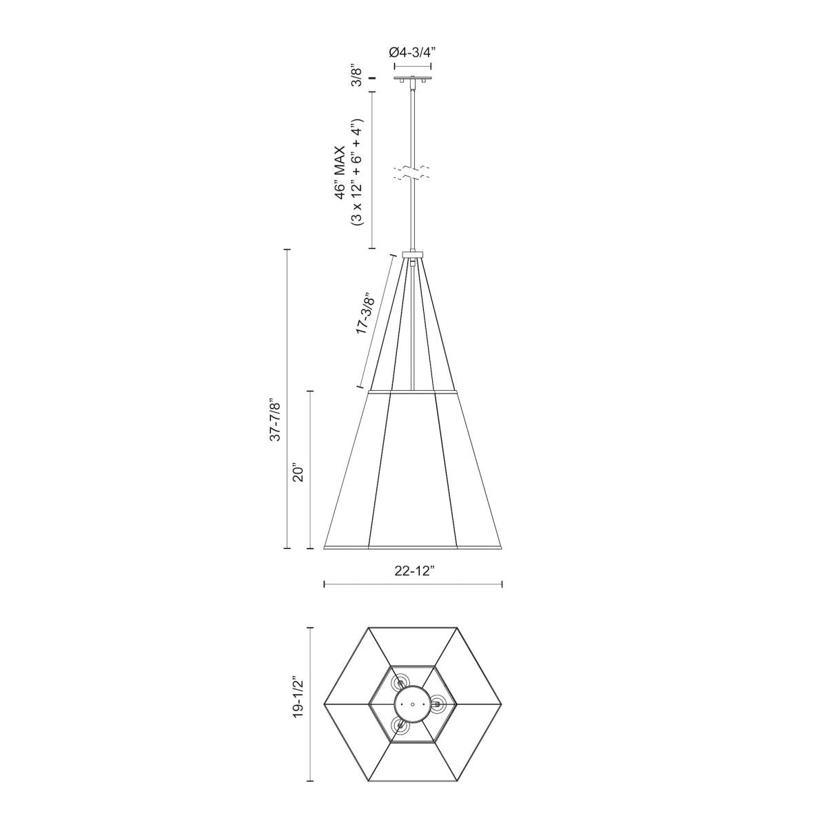 Suspension Manila - Lin d'or / blanc âgé by Alora Lighting | Luminaires & cie