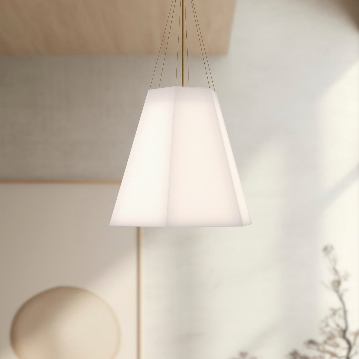 Suspension Manila - Lin d'or / blanc âgé by Alora Lighting | Luminaires & cie