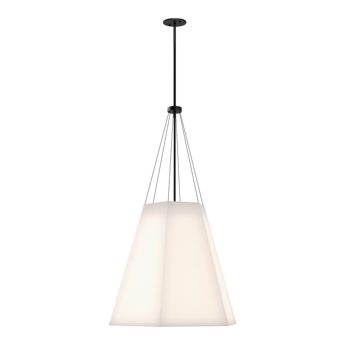 Suspension Manila - Lin noir / blanc mat by Alora Lighting | Luminaires & cie