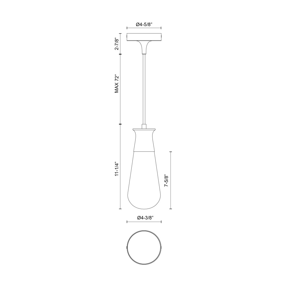 Suspension Marcel - Or vieilli 4 3/8" by Alora Lighting | Luminaires & cie