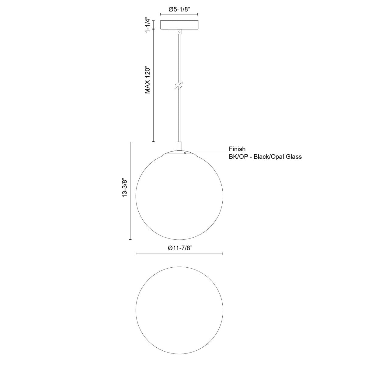 Suspension Marco - 11 7/8" DEL intégré 5CCT + Câble 120" DEL by Kuzco Lighting | Luminaires & cie