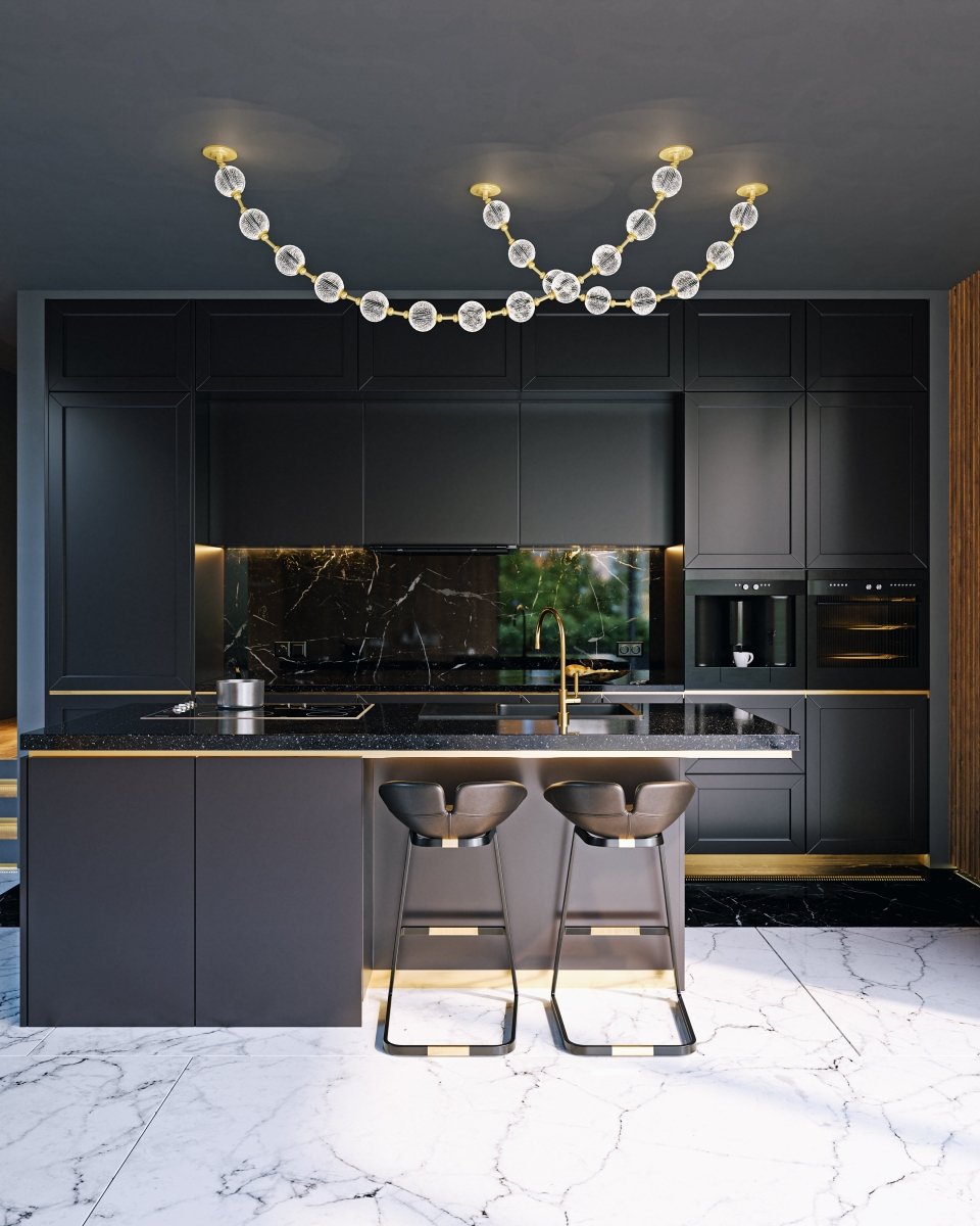 Suspension Marni - Laiton naturel 86 1/2" Driver à distance by Alora Lighting | Luminaires & cie