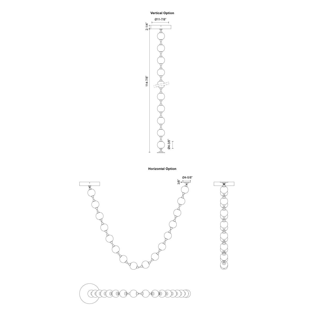 Suspension Marni - Laiton naturel 114 7/8" Driver dans le canopy by Alora Lighting | Luminaires & cie