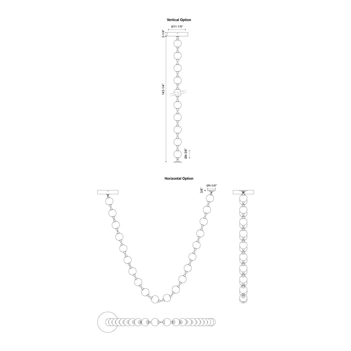 Suspension Marni - Laiton naturel 143 1/4" Driver dans le canopy by Alora Lighting | Luminaires & cie