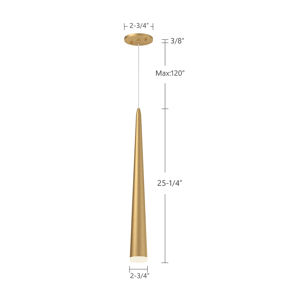 Mini-suspension Mina Or brossé, 25 1/4" – vue 4