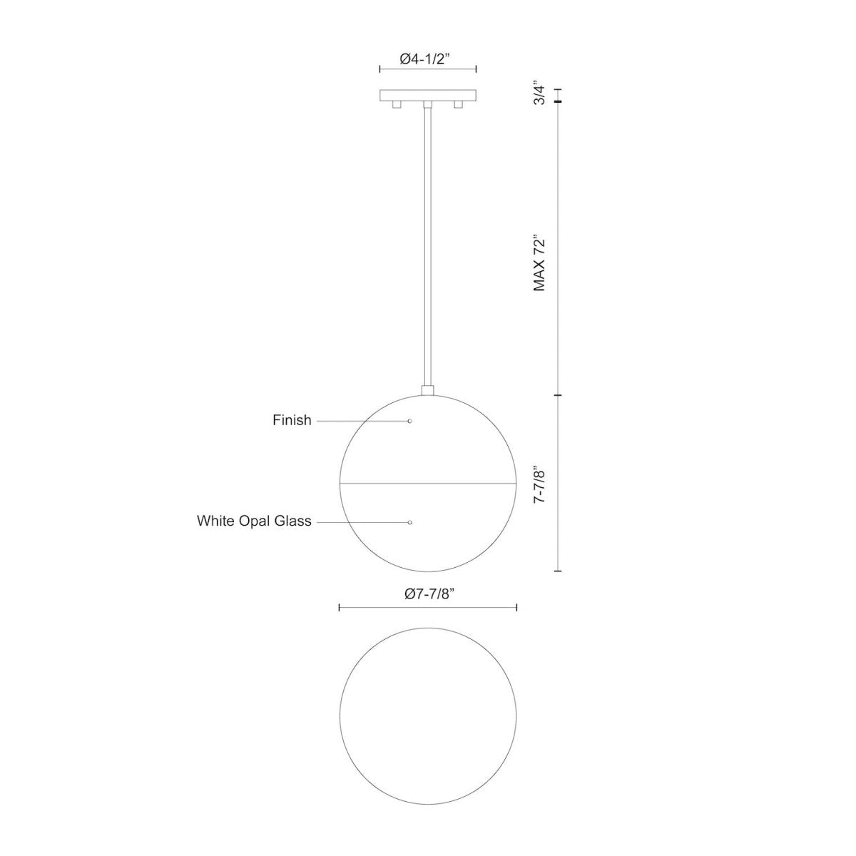 Suspension Monae - Or brossé 7 7/8" by Kuzco Lighting | Luminaires & cie