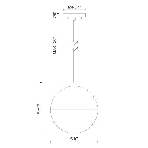 Suspension Monae Or brossé – vue 3
