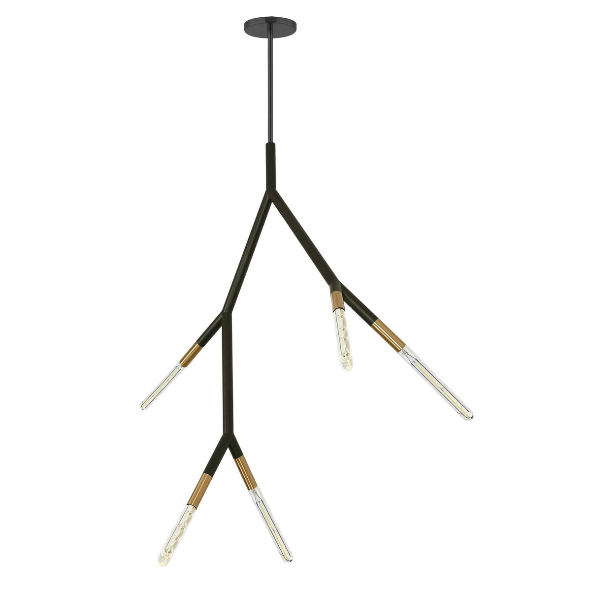 Lustre Morgan Noir mat et Laiton vieilli – vue 3