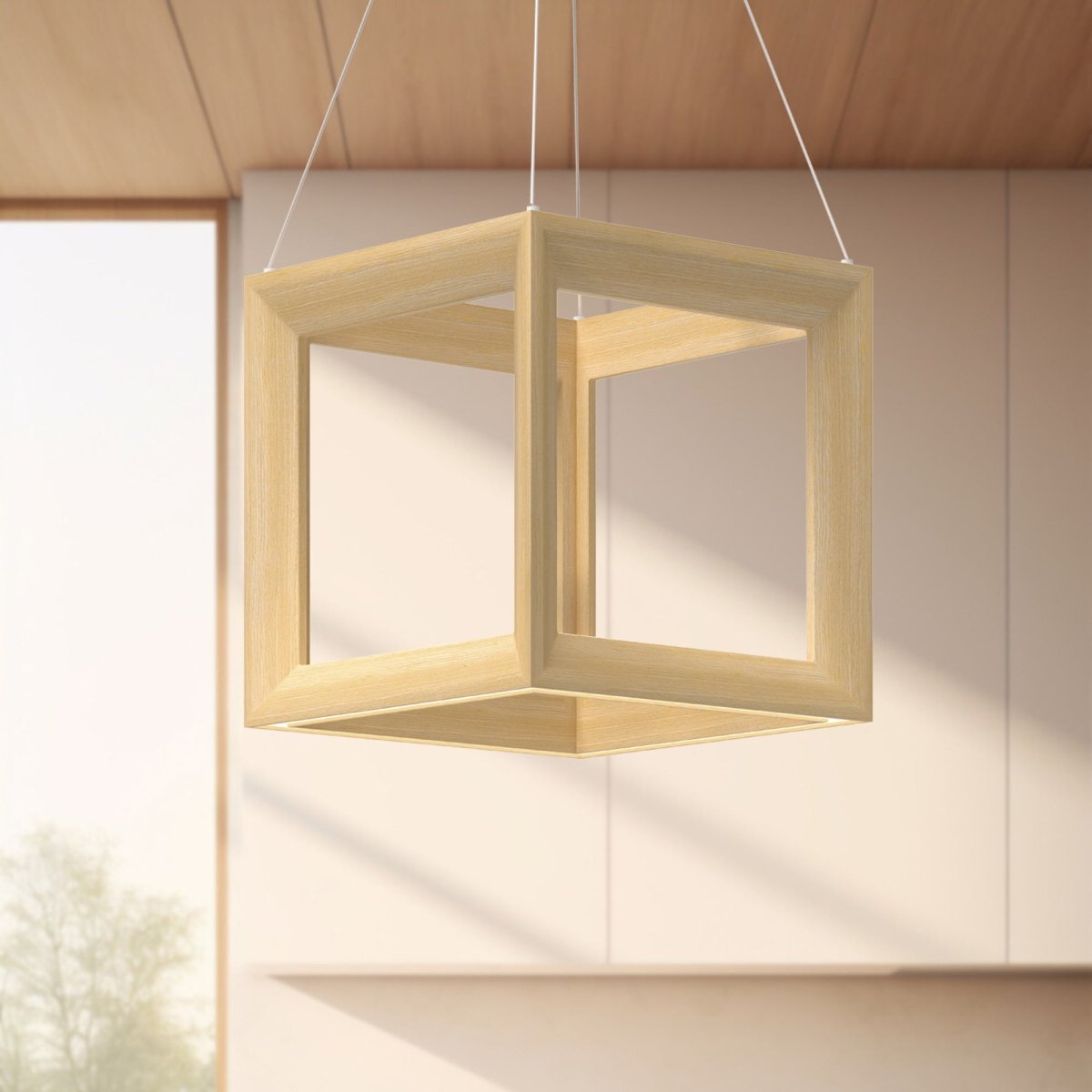 Suspension Morina - Chêne blanc Petit câdre by Kuzco Lighting | Luminaires & cie